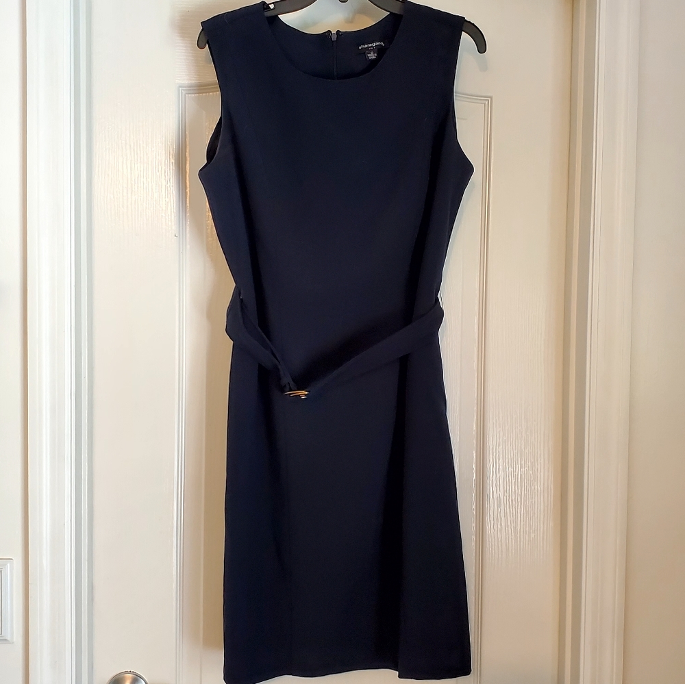 Navy Sheath Dress w/Belt